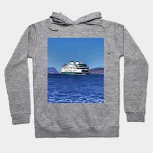 Ferryboat on Pudget Sound in Seattle Washington Hoodie